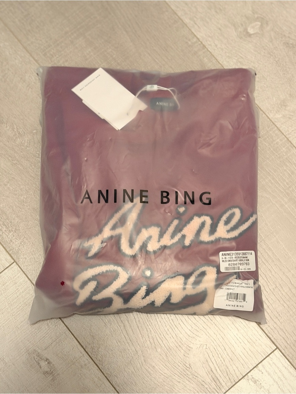 Brand 🆕 Anine Bing Miles Chenille Signature Sweatshirt - Picture 3 of 8